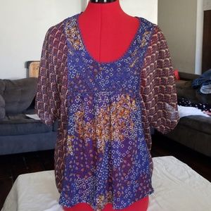 Pattern flowy shirt